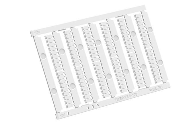 Маркировка  TMBWT3.5-108 - Кассета с маркировочными шильдиками для клемм TU/TP/TC, сечением 1,5 мм кв., 108 шильдиков, чистая, цвет белый