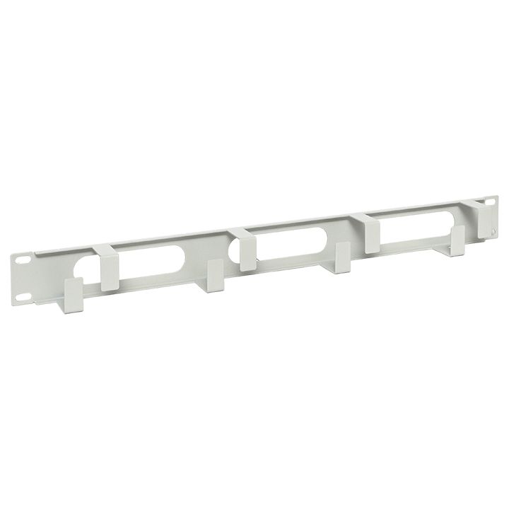 Кабельный органайзер TERACOM 1U 4 кольца с окнами металлический серый