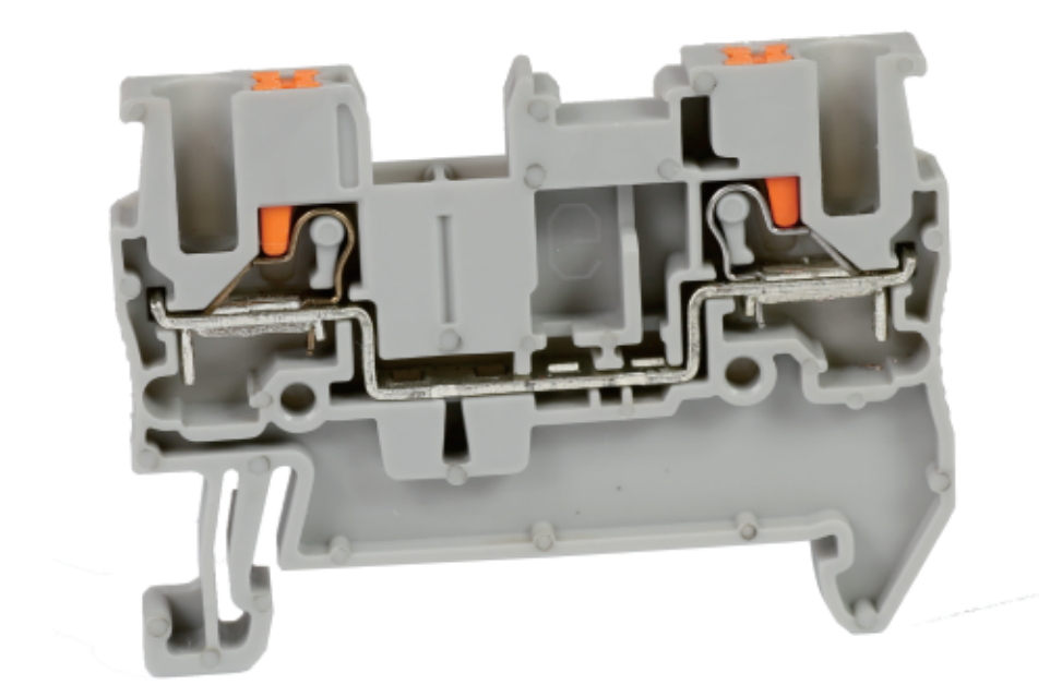 Проходная клемма UJ6-2.5 - Проходная клемма, тип фиксации провода: push-in, номинальное сечение: 2,5 мм кв., 24A, 800V, ширина: 5,2 мм, цвет: серый, тип монтажа: DIN 35
