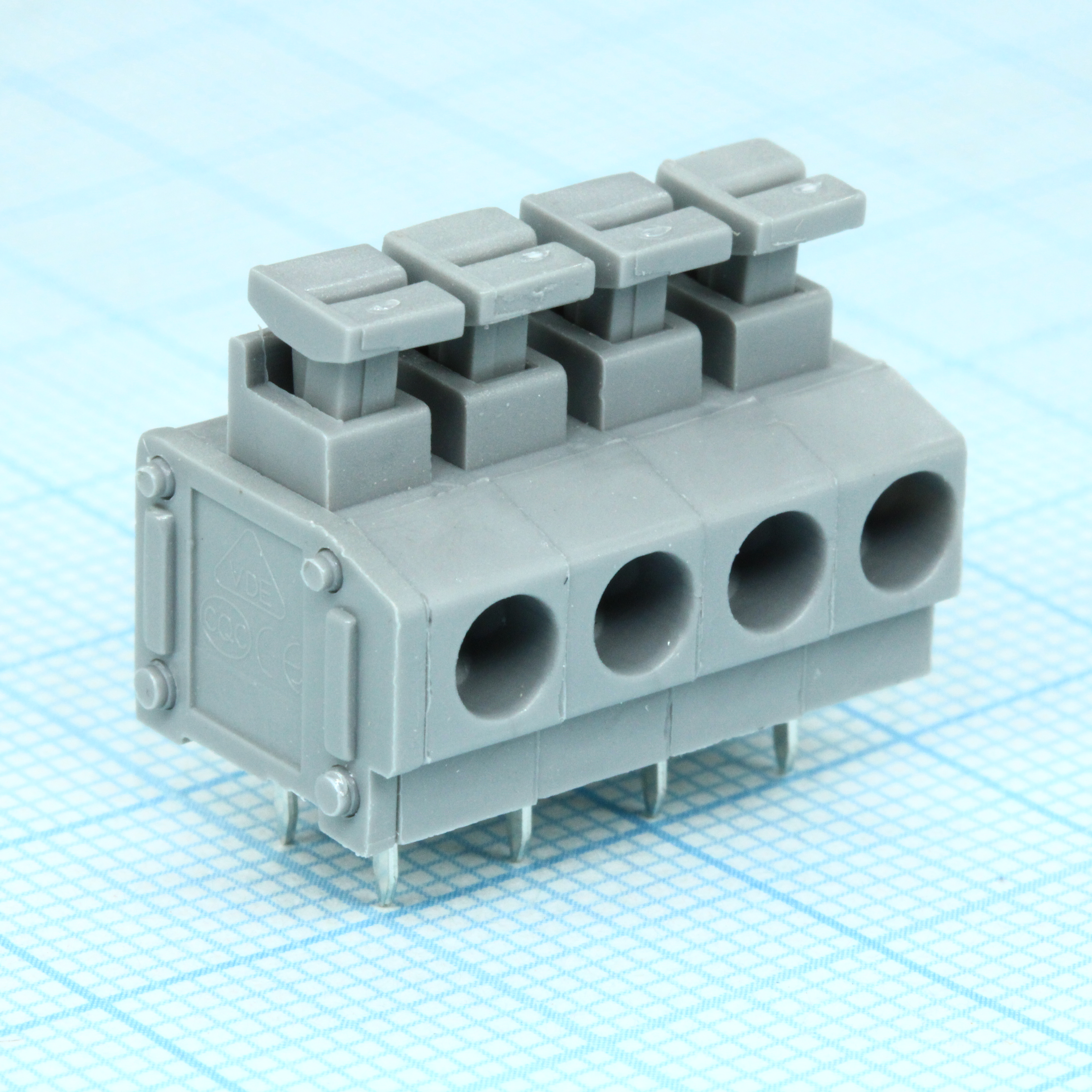DG235-5.0-04P-11-00A(H) - Нажимной безвинтовой клеммный блок 4 контакта. Зажим типа торцевой контакт. Серия DG235-5.0