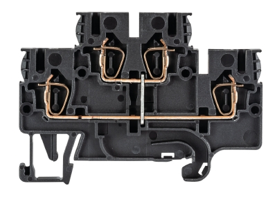 Клемма WKFN 2,5 EVB-K - Этажная клемма, тип фиксации провода: пружинный, номинальное сечение: 2,5 мм кв., 24A, 500V, ширина: 5 мм, цвет: черный, тип монтажа: DIN 35