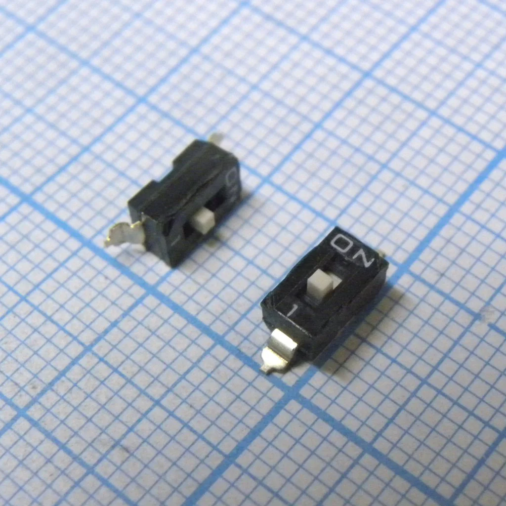 DM-01-V - Движковый переключатель 1 группа SMD монтаж 2.54мм 25мА 24В