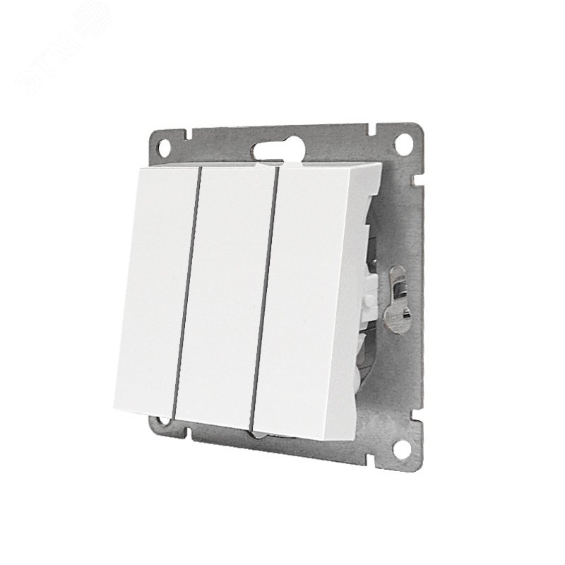 Выключатель трехклавишный UNIVersal серия Афина, с/у, 10А, 220В, механизм, белый (еврослот) A0043