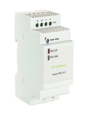 Блок питания WIPOS PB1 5-3 - Источник питания, однофазный, 5 V / 3 A, 15 W; диапазон входных напряжений: 90 – 264 V AC, 120 – 375 V DC; габариты (мм): ширина x высота x глубина: 35 x 91 x 57; вес 0,13 кг; монтаж: на DIN рейку, температура окружающей среды
