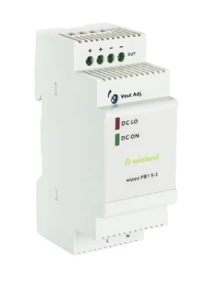 Блок питания WIPOS PB1 5-3 - Источник питания, однофазный, 5 V / 3 A, 15 W; диапазон входных напряжений: 90 – 264 V AC, 120 – 375 V DC; габариты (мм): ширина x высота x глубина: 35 x 91 x 57; вес 0,13 кг; монтаж: на DIN рейку, температура окружающей среды
