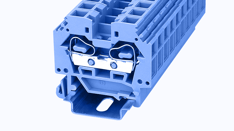 Проходная клемма WS10-SD-01P-12 - Проходная клемма, тип фиксации провода: пружинный, номинальное сечение: 10 мм кв., 57A, 800V, ширина: 4 мм, цвет: синий, тип монтажа: DIN35