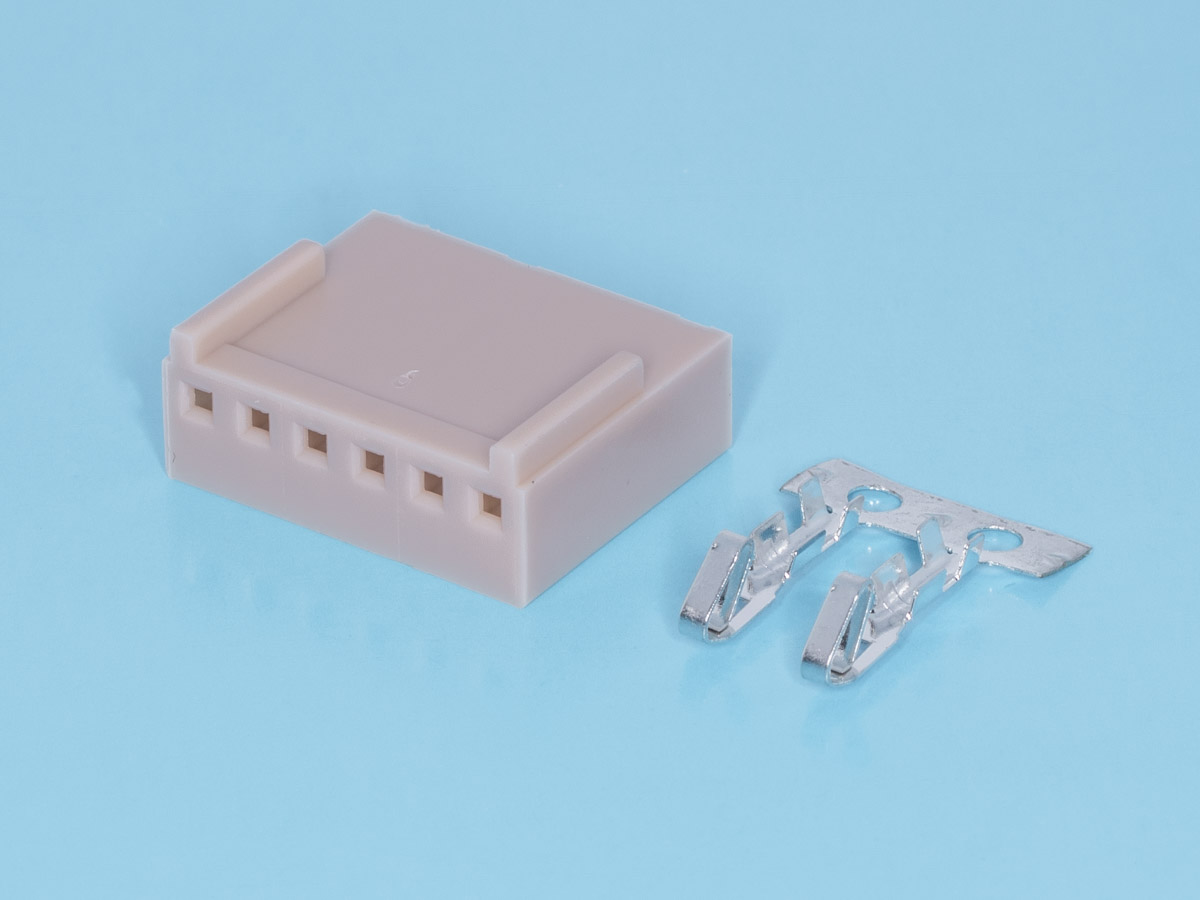 HU-6 - Разъем питания 6 контактов, гнездо на кабель, шаг 2,54мм