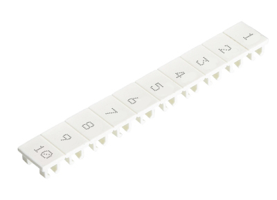 Шильдик 9705A/8/10B 1-10 - Маркировка для клемм сечением 6 мм.кв., шириной 8 мм, 10 шильдиков, белая, нанесенные знаки: 1 – 10