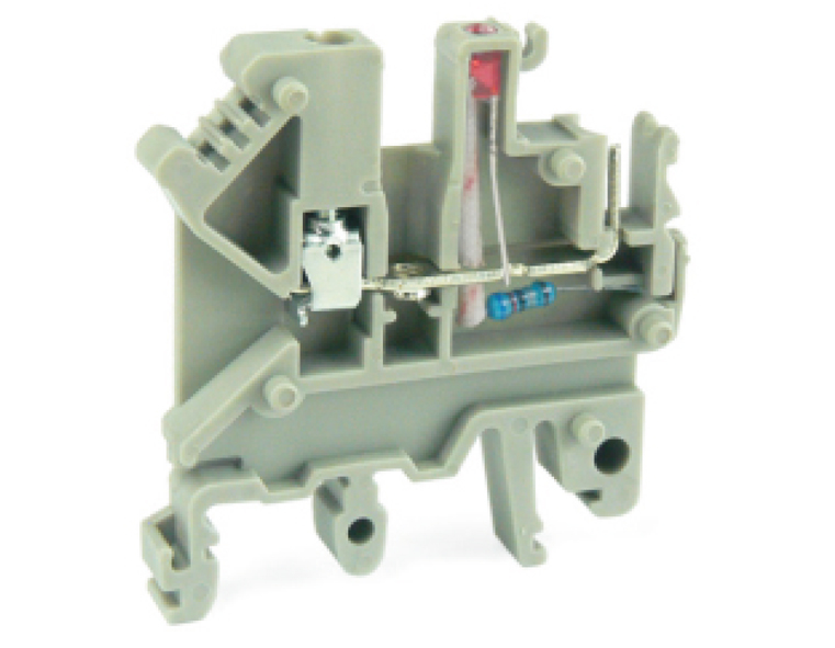 Клемма для внешн. разъема UKJ-2.5V/5.08X24EE - Клемма для подключения внешнего разъема, с LED 24V, шаг 5,08 мм, серия EE, тип фиксации провода: винтовой, номинальное сечение: 2,5 мм кв., 12A, 250V, ширина: 5,08 мм, цвет: серый, стандарт GB/T14048.1, тип м