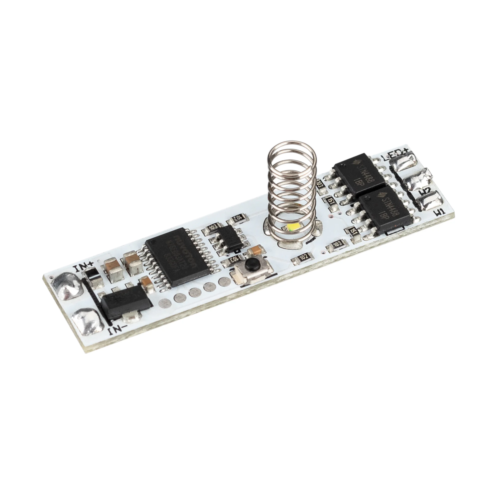 Выключатель SR-IRIS-SN-MIX (12-24V, 1x5A, 42x11mm) 029107(2) - Выключатель с сенсорной регулировкой цветовой температуры (с подсветкой, есть возможность регулировки яркости и отключение подсветки зоны сенсора), встраиваемый в профиль. Реагирует на прикосн