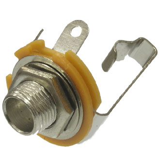 SZC-0068 MONO 6.35 MM - Разъём аудио гнездо моно 6.35 мм, на корпус с гайкой