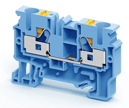 Проходная клемма CP6/10BU - Проходная клемма, тип фиксации провода: push-in, номинальное сечение: 6 мм кв., 57A, 1000V, ширина: 6 мм, цвет: синий, тип монтажа: DIN 35