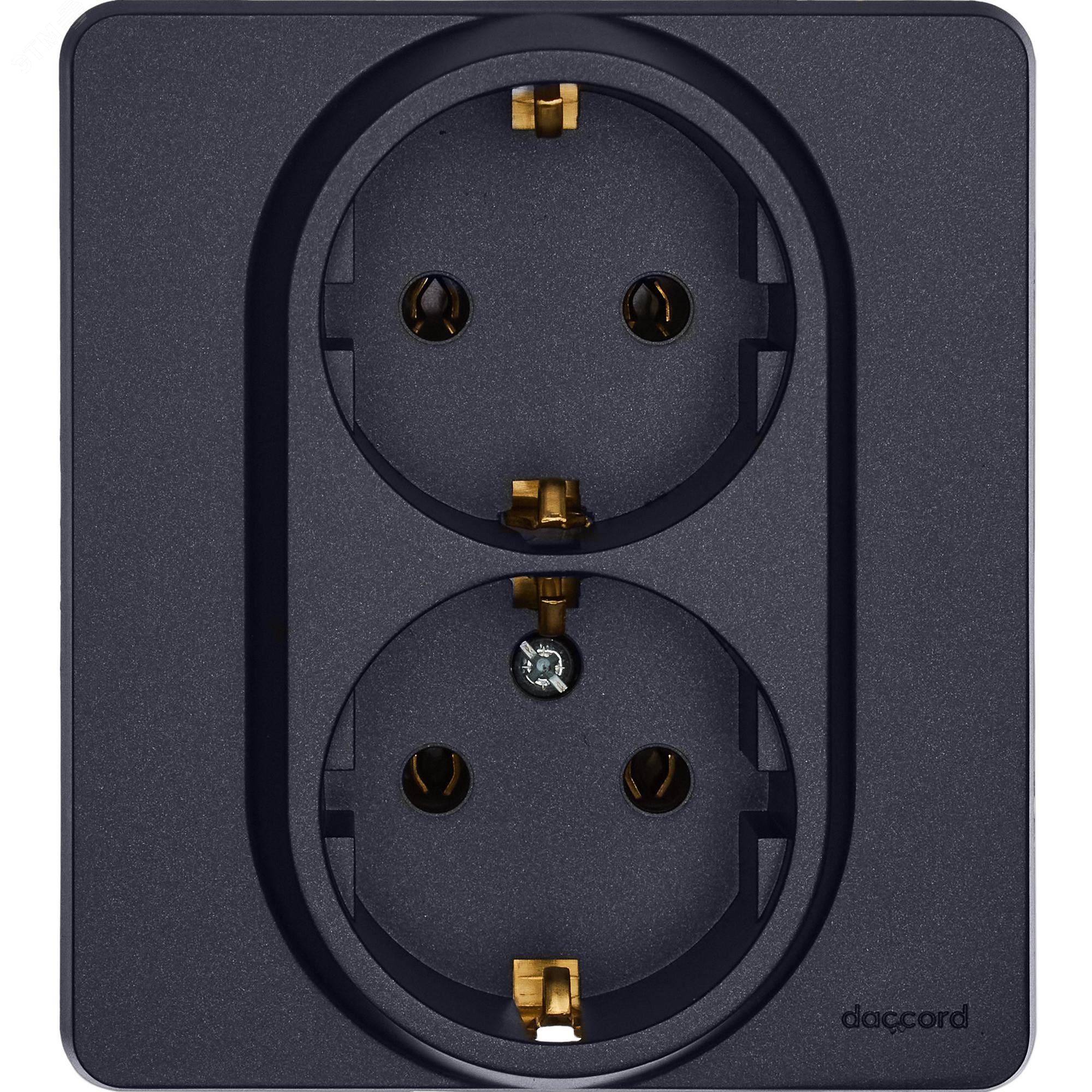 Розетка Inspiria 16А 250В 2х2P+E немецк. стандарт антрацит Leg 673753