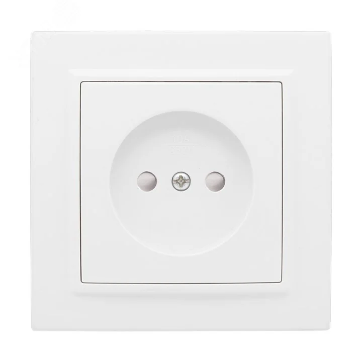 Розетка 1-м СП Минск 10А IP20 без заземл. защ. шторки бел. Basic ERR10-022-100