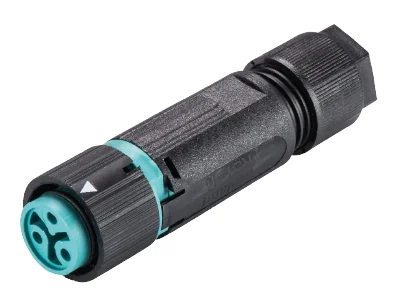 Разъем RST16I3 S B1 ZT4S A TB - Розеточный разъем на кабель диам. 5-9,5 мм, IP68(69k), 3 полюса, цвет: бирюзовый, номинальные характеристики: 250V/400V 16A, серия gesis RST MINI