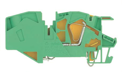 Клемма разъед.заземл. WKIF 16 SL/35 - Клемма с размыкателем нейтрали, тип фиксации провода: пружинный, номинальное сечение: 16 мм кв., 76A, 800V, ширина: 12 мм, цвет: синий, тип монтажа: DIN 35