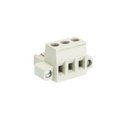 Розетка Wiecon 8113 B / 3 F - Розеточный разъем, прямой, на кабель, с монтажными фланцами, шаг 5,00 мм, 3 полюса, номинальное сечение: 2,5 мм кв., винтовая фиксация провода, 400V, 12А, с маркировкой, цвет: серый, серия 8113 F