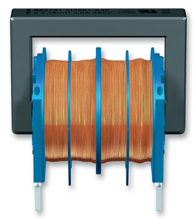 B82731M2351A030 - Синфазный дроссель двухобмоточный 100мГн 10кГц 0.35A 4.5Ом монтаж в отверстие коробка