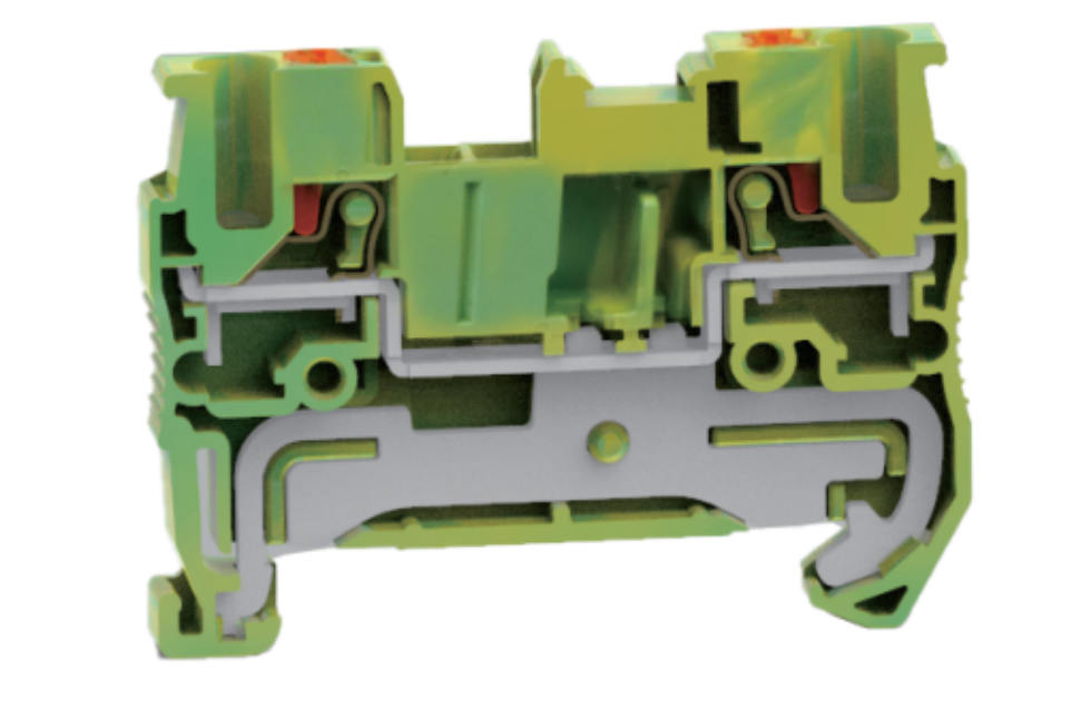 Заземляющая клемма UJ6-2.5JD - Заземляющая клемма, тип фиксации провода: push-in, номинальное сечение: 2,5 мм кв., ширина: 5,2 мм, цвет: желто-зеленый, тип монтажа: DIN 35