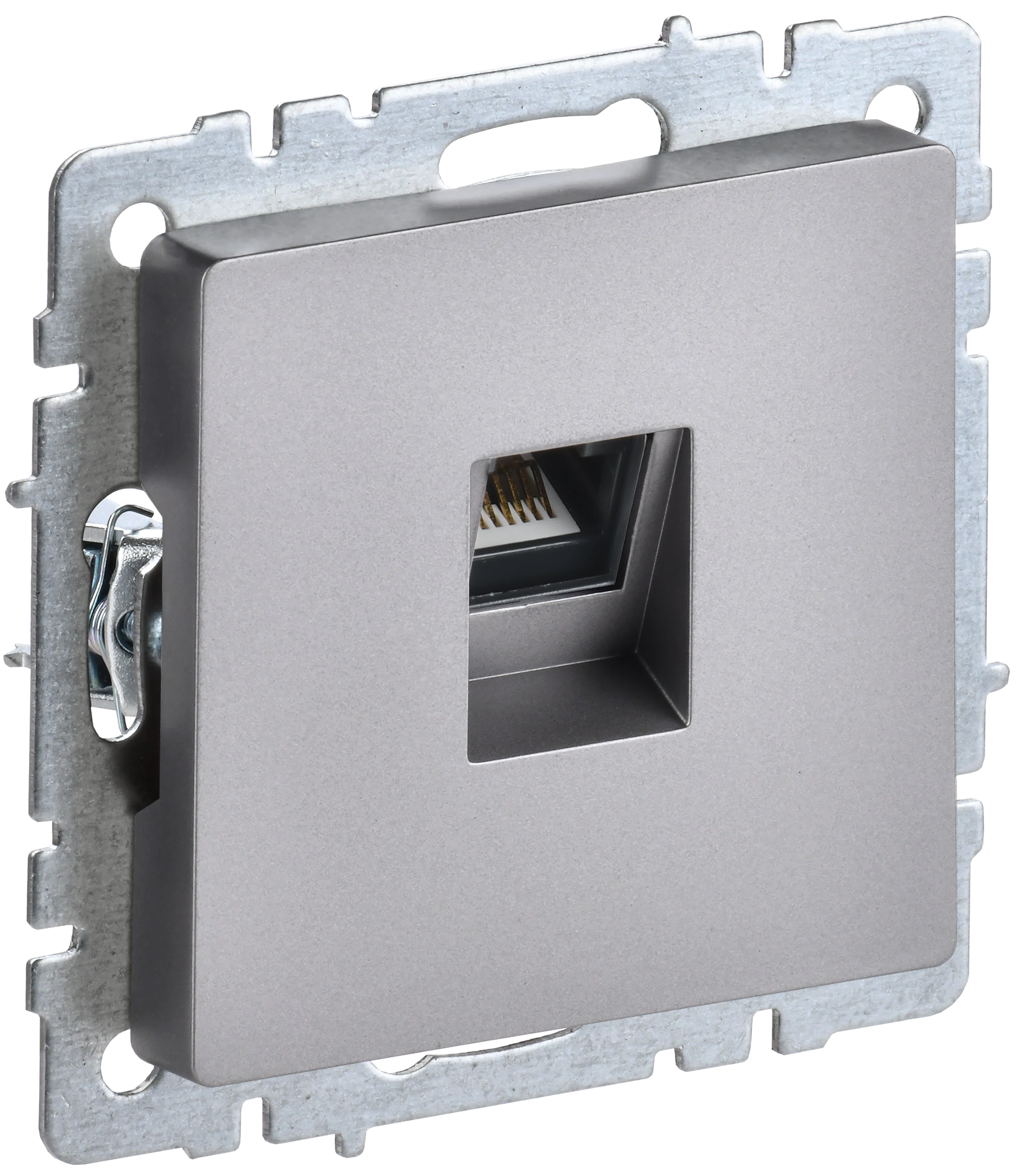 BRITE Розетка компьютерная RJ45 кат.5E РК10-БрС сталь