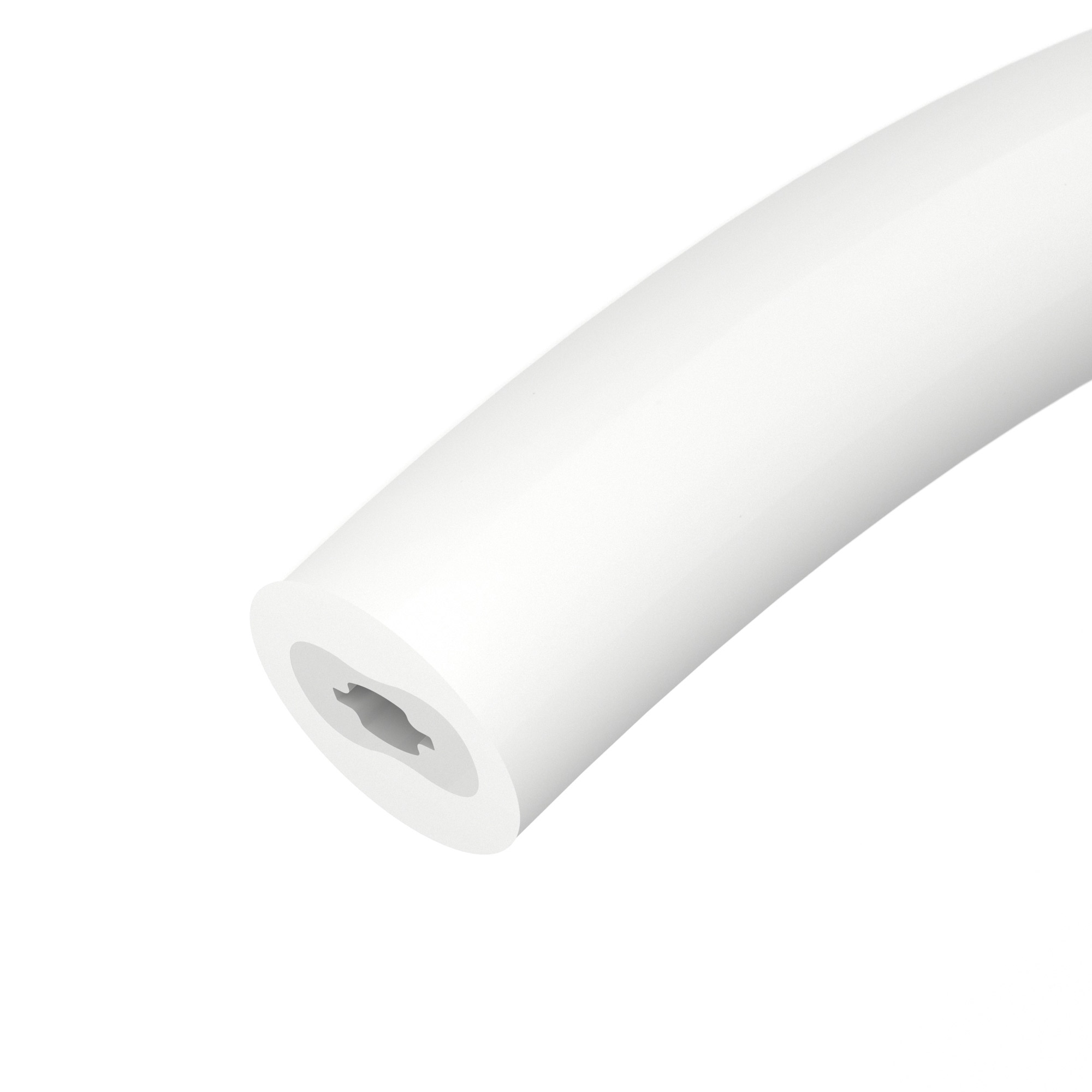 Силиконовый профиль WPH-FLEX-D22-360deg-S8-5m WHITE 045847 - Цельнолитой силиконовый гибкий профиль, белый матовый. Габаритные размеры 5000х22х22 мм. Гнется в плоскости. Для установки во влажных помещениях необходима герметизация при помощи двухкомпонентн