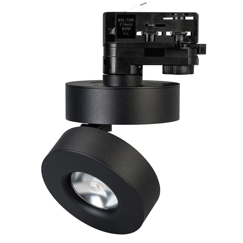 Светильник LGD-MONA-TRACK-4TR-R100-12W Day4000 (BK, 24 deg, 230V) 025444(2) - Светильник подвесной откидной для треков/шин 4 провода, 12Вт. Цвет свечения ДНЕВНОЙ 4000K, световой поток 770лм, CRI>90, угол свечения 24°, угол поворота 355°, угол наклона 90°.