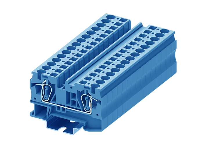 Проходная клемма TC6-2-BU - Проходная клемма, тип фиксации провода: пружинный, номинальное сечение: 6 мм кв., 41A, 1000V, ширина: 8,2 мм, цвет: синий, тип монтажа: DIN 35