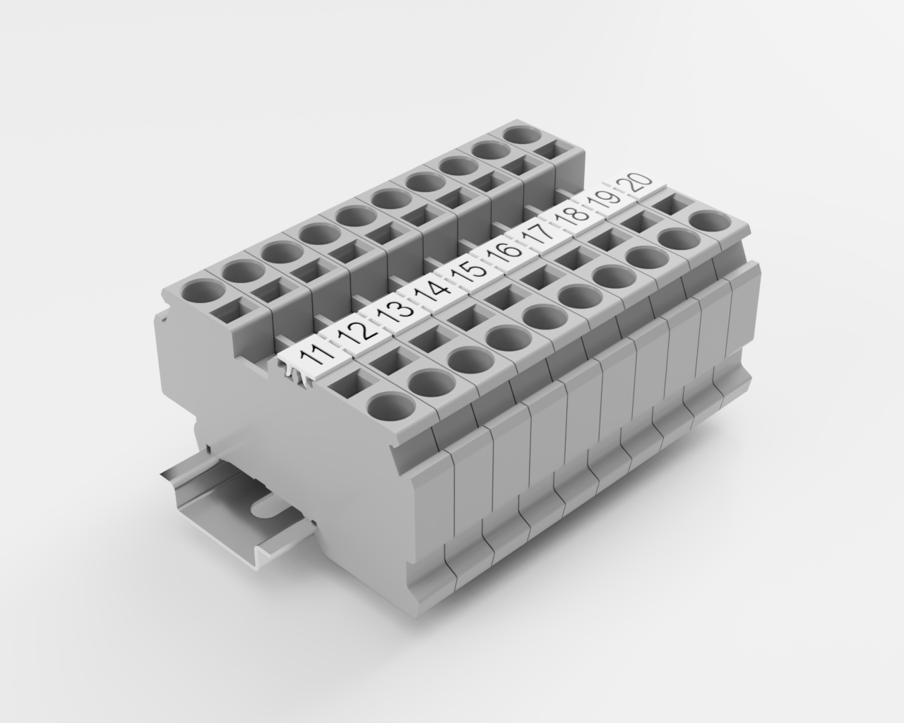 Марк.  полоска ZB10-10P-19-104Z(H) - Маркировочные шильдики для клемм WS…, DC…, PC…, сечением 10 мм кв., центральная, 10 шильдиков нанесенные символы: L2, с вертикальным расположением, размер шильдика: 9,3х10,7 мм, цвет белый