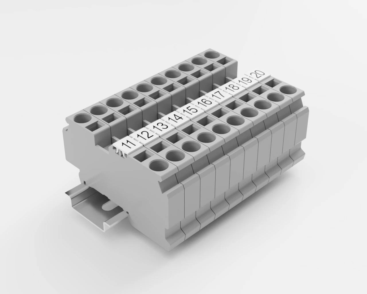 Марк.  полоска ZB10-10P-19-104Z(H) - Маркировочные шильдики для клемм WS…, DC…, PC…, сечением 10 мм кв., центральная, 10 шильдиков нанесенные символы: L2, с вертикальным расположением, размер шильдика: 9,3х10,7 мм, цвет белый