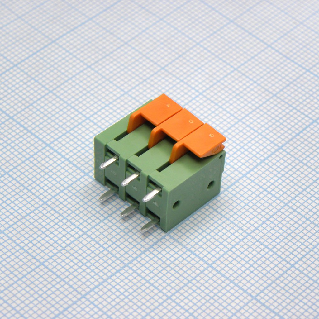 DG142V-5.08-03P-14-00A(H) - Нажимной безвинтовой клеммный блок 3 контакта. Зажим типа торцевой контакт. Серия DG142V-5.08
