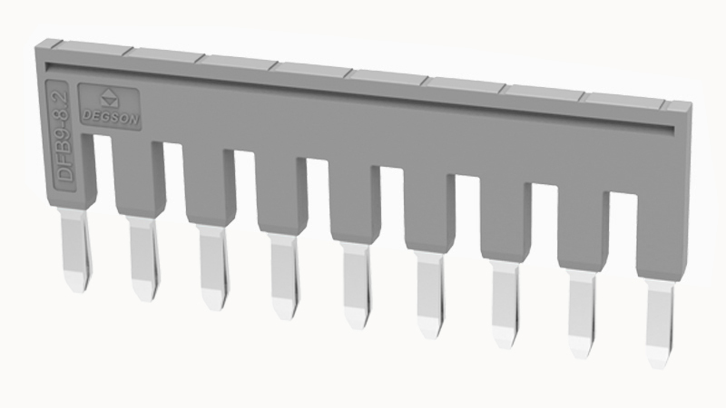 Перемычка  DFB6-09P-11 - Соединительная перемычка, втычная, изолированная, 9 полюсов, для серий клемм: DS6, шириной 8,2 мм, цвет: серый