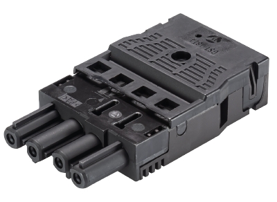 Разъём  GST18I4F B2 ZR2    SW - Розеточный разъем на кабель диам. 6,5 - 9 мм, 4 полюса, пружинная фиксация, номинальное напряжение: 250/400V, номинальный ток: 20A, цвет: черный, серия gesis GST18i4