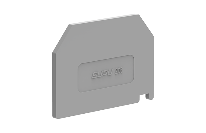 Торцевая крышка 206101 - Торцевая крышка для клемм TA6, цвет: серый