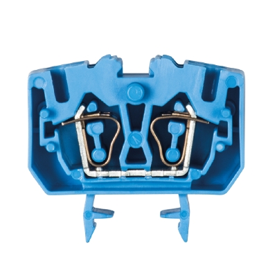 Клемма двойная WKF 2,5/MD/15 BLAU - Сдвоенная проходная клемма, тип фиксации провода: пружинный, номинальное сечение: 2,5 мм кв., 24A, 800V, ширина: 10 мм, цвет: синий, тип монтажа: DIN 15