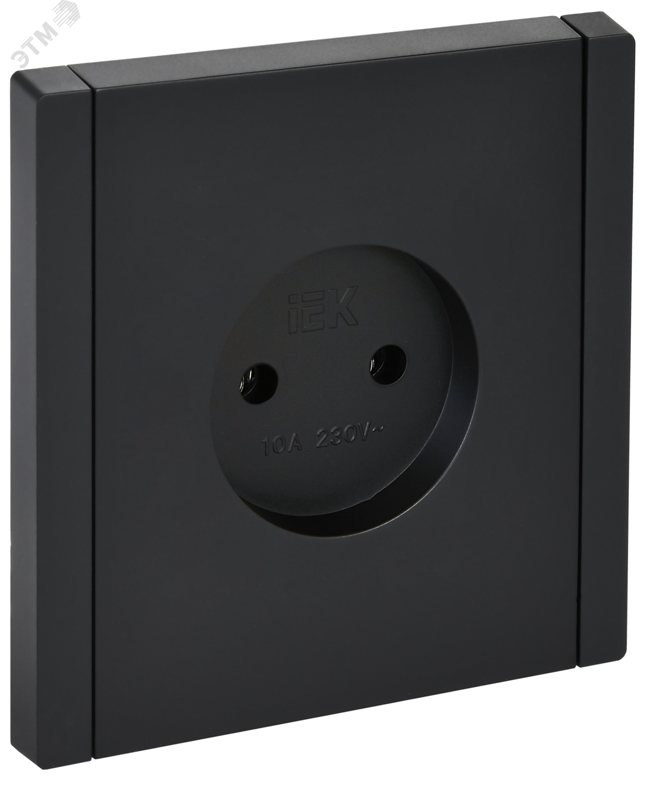 Розетка 1-м СП FORTE&PIANO FP118 10А без заземл. без защ. шторок винт. крепл. черн. IEK FP-R10-10-K02