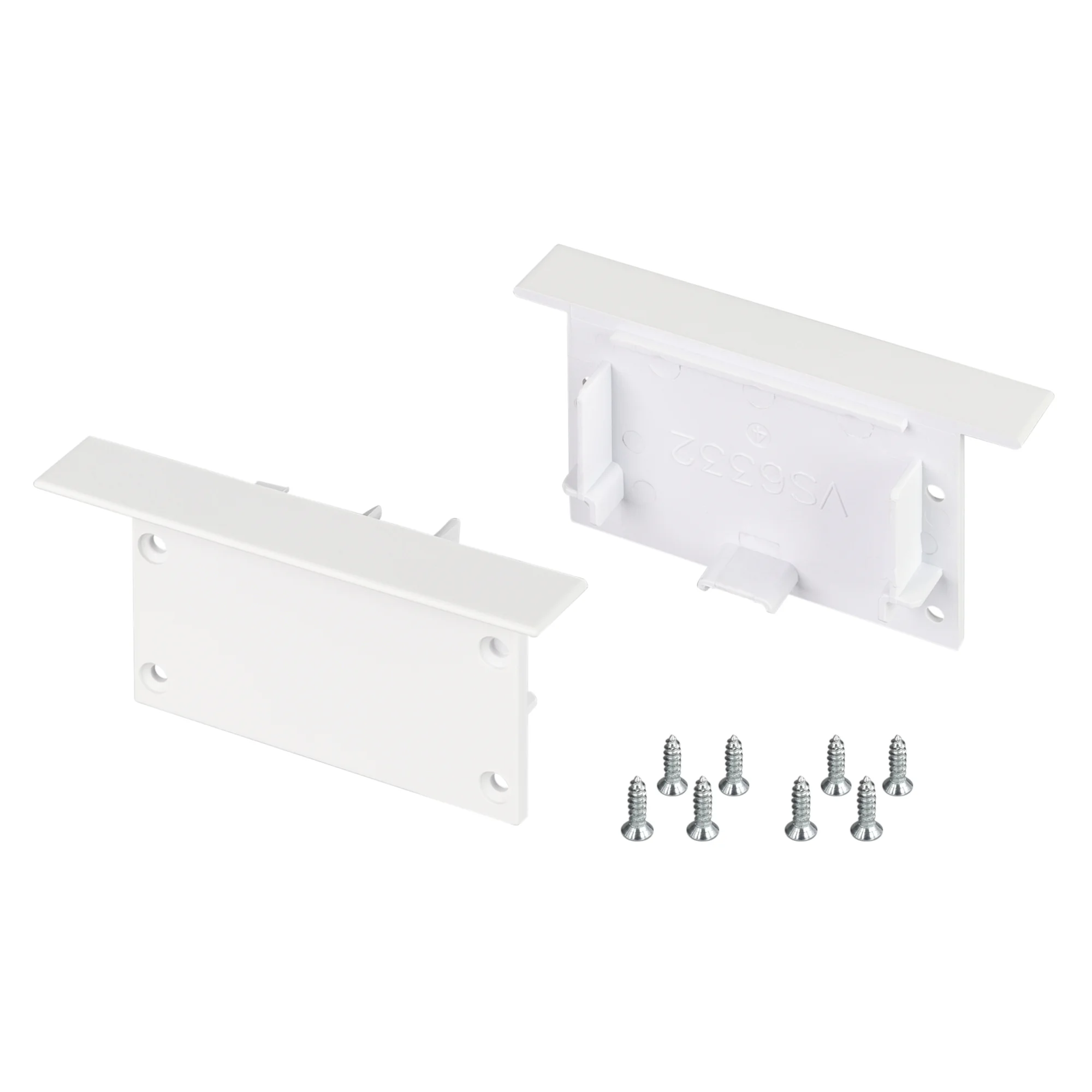 Заглушка SL-LINIA62-FS WHITE 034736 - Заглушки для профиля SL-LINIA62-F-2500 WHITE. Цвет - белый. В комплекте 2 заглушки, 8 шурупов. Цена за комплект.