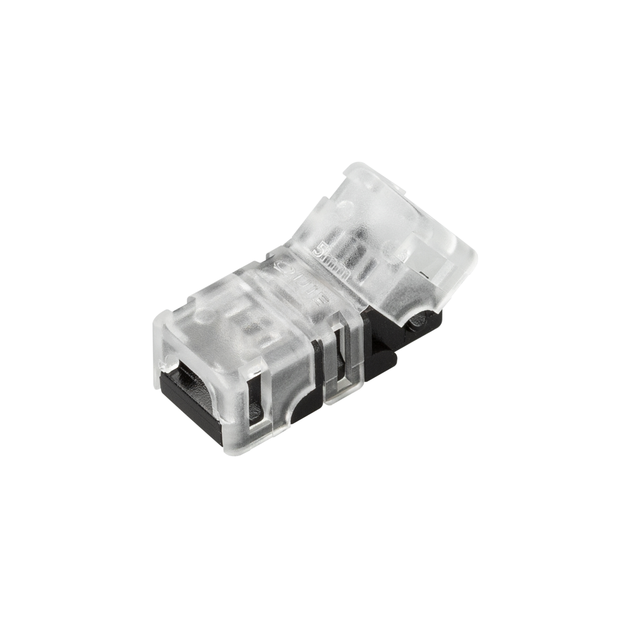 Коннектор ARL-MONO-5-2pin-STS 030704 - Одиночный коннектор для соединения 2-х отрезков открытых светодиодных одноцветных лент шириной 5 мм. Материал - прозрачный пластик. Обеспечивает соединение без видимых разрывов. Максимальный допустимый ток 3 А, напря