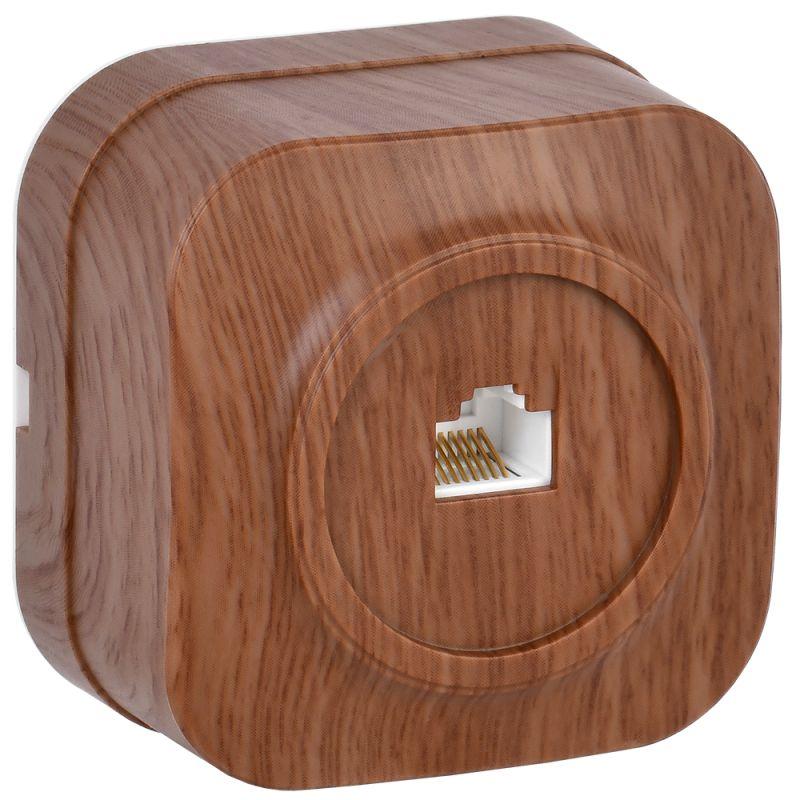 Розетка компьютерная 1-м ОП Glory РК10-ХД дуб EKH10-K24