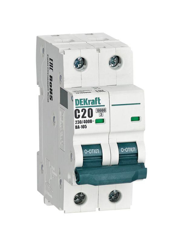 Dekraft Автоматический выключатель ВА105-2P-020A-C