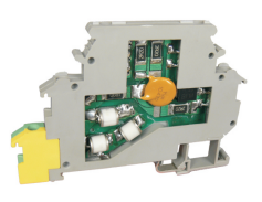 Устройство молниезащиты от ПП UTT-2JD/S1-24VDC - Устройство молниезащиты от перенаряжений, тип защиты: плавающий, схема: 2 провода, номинальное напряжение: 24V DC, номинальный ток: 300mA, ширина: 6,2 мм, сечение обслуживаемых проводников: 0,5 - 2,5 мм кв.