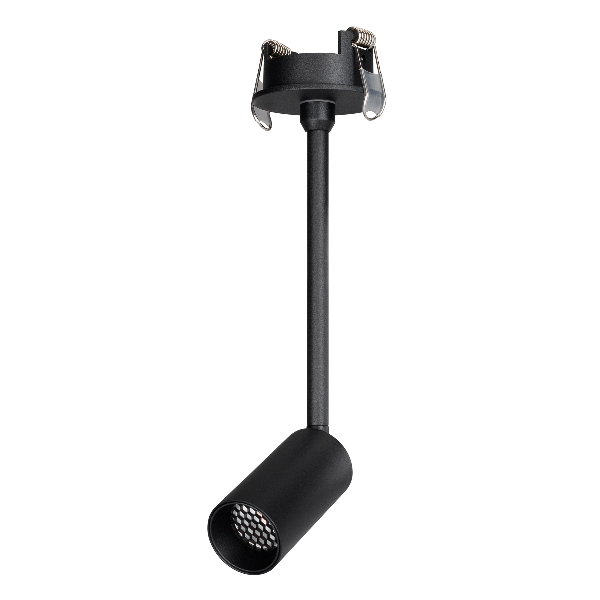 Светильник LGD-PERISCOPE-R35-6W Warm3000 (BK, 24 deg, 230V) 045196 - Встраиваемый поворотный светильник для потолка. Мощность 6 Вт, св. поток 325 лм, 54 лм/Вт, теплый 3000 K, CRI>90, угол 24°, напряжение питания 230 В. Черный круглый корпус из алюминия, э
