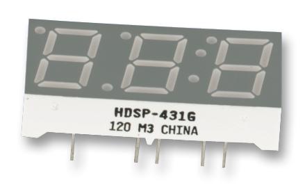 HDSP-433G - Индикатор 7-сегментный 3-знаковый общий катод 0.4