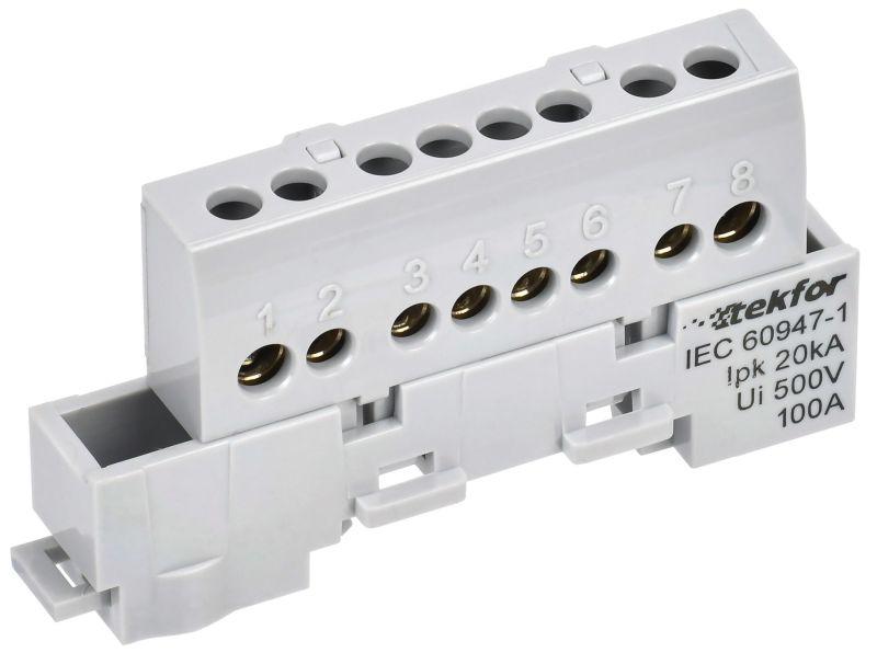 TEKFOR Шина L фаза изолированная на универсальном держателе 6х9-8-Ср IEK TF-NN10-08-KL-K03