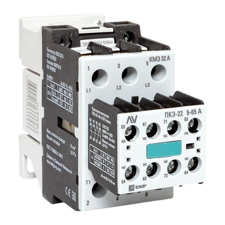 Комплект КМЭ 32А 400В АС с дополнительными контактами 2НО+2НЗ EKF AVERES ctr-s-32-00-400-av-22