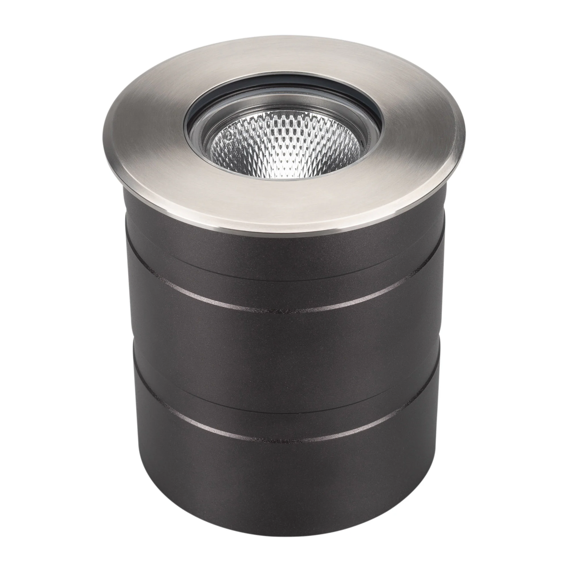 Светильник LTD-GROUND-R110-15W Day4000 (SL, 20 deg, 230V) 033578 - Встраиваемый светодиодный светильник для грунта и пола. Мощность 15Вт, световой поток 1340лм, цвет ДНЕВНОЙ 4000К. CRI(Ra)>80, угол 20°. Круглый влагозащищенный корпус IP67, нержавеющая ста