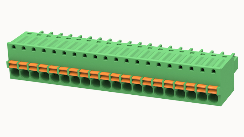 PCB розетка 15EDGKD-3.81-22P-14 - Розеточный разъем, PCB, на кабель, прямой, шаг 3,81 мм, 22 полюса, сечение проводников: 0.2 - 1.5 мм кв., Push-In фиксация провода, 250V, 12А, цвет: зеленый, серия 15EDGKD