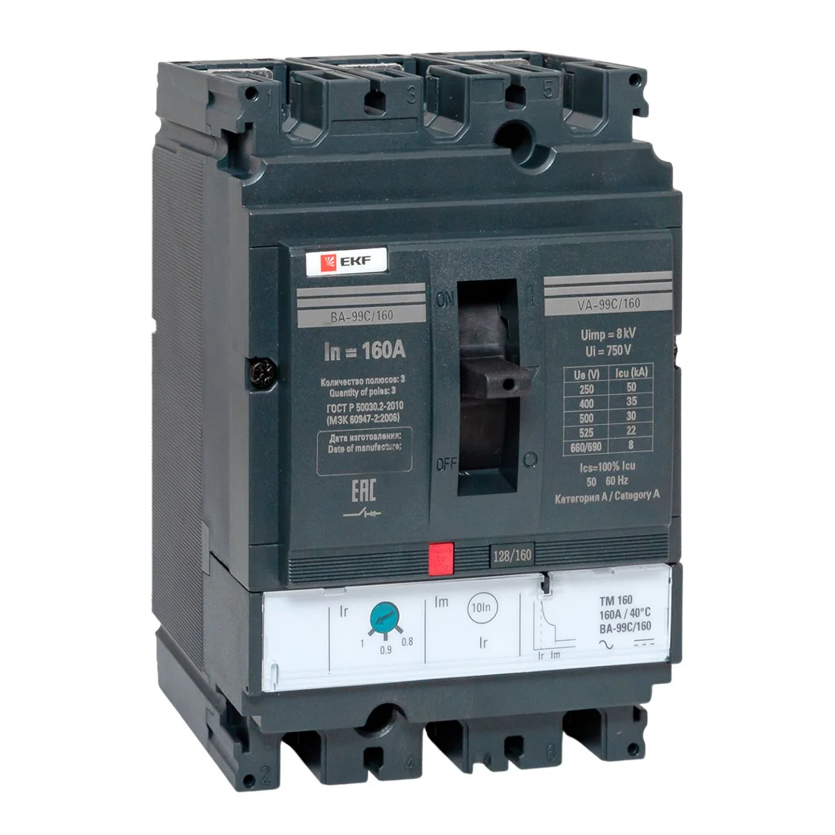 Выключатель автоматический 3п 160/160А 36кА ВА-99C Compact NS PROxima mccb99C-160-160