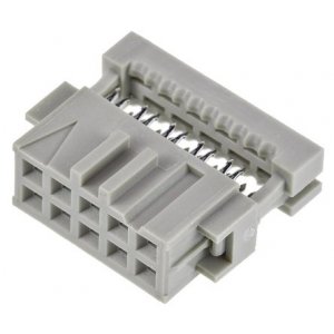 1-215911-0 - Разъем типа провод-плата, 2.54 мм, 10 контакт(-ов), Гнездо, Серия AMP-LATCH, IDC / IDT, 2 ряд(-ов)