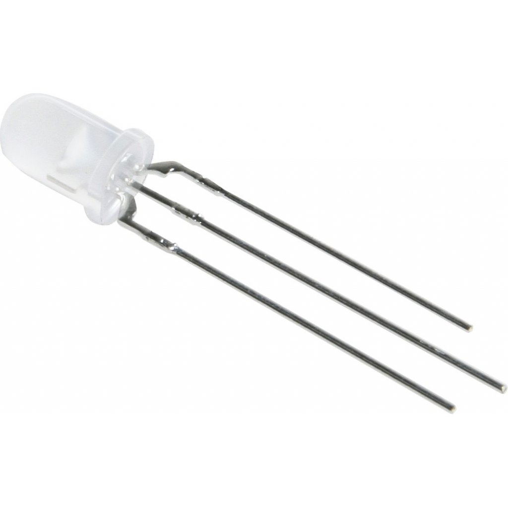 L-59EGW - Светодиод 5мм/красный/625нм/20-60мкд - зеленый/568нм/20-50мкд/белый матовый/60°