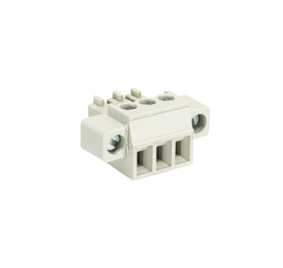 Розетка Wiecon 8513 B / 3 F OB - Розеточный разъем, угловой, на кабель, с монтажными фланцами, шаг 3,5 мм, 3 полюса, номинальное сечение: 1,5 мм кв., винтовая фиксация провода, 250V, 8А, без маркировки, цвет: серый, серия 8513 B